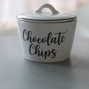 Ceramic Chocolate Chips Container with Lid